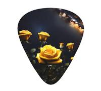 12-piece set of guitar picksBeautiful yellow roses Prints comfortable and wear-resistant crisp tone for guitar and ukulele