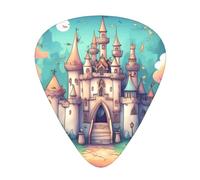 12-piece set of guitar picksClassical castle Prints comfortable and wear-resistant crisp tone for guitar and ukulele