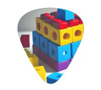 12-piece set of guitar picksColorful Building Blocks Prints comfortable and wear-resistant crisp tone for guitar and ukulele