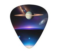 12-piece set of guitar picksCosmic Saturn Prints comfortable and wear-resistant crisp tone for guitar and ukulele