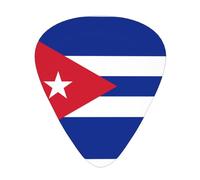 12-piece set of guitar picksCuban flag Prints comfortable and wear-resistant crisp tone for guitar and ukulele