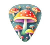 12-piece set of guitar picksCute colored mushrooms Prints comfortable and wear-resistant crisp tone for guitar and ukulele
