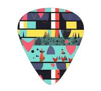 12-piece set of guitar picksGeometric patterns Prints comfortable and wear-resistant crisp tone for guitar and ukulele