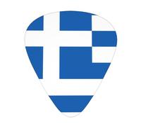 12-piece set of guitar picksGreek flag Prints comfortable and wear-resistant crisp tone for guitar and ukulele