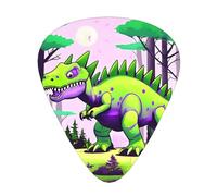 12-piece set of guitar picksGreen dinosaur Prints comfortable and wear-resistant crisp tone for guitar and ukulele