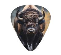 12-piece set of guitar picksNorth American bison Prints comfortable and wear-resistant crisp tone for guitar and ukulele