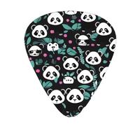 12-piece set of guitar picksPanda cute face Prints comfortable and wear-resistant crisp tone for guitar and ukulele
