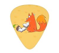 12-piece set of guitar picksSunflower seeds and foxes Prints comfortable and wear-resistant crisp tone for guitar and ukulele