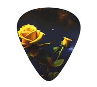 12-piece set of guitar picksYellow Roses Starry Night Prints comfortable and wear-resistant crisp tone for guitar and ukulele
