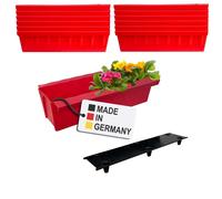 12-Piece Set Of Red Flower Boxes For Hanging Planters