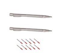12 Piece Set Scribe Tool, Scribe, Scribing Tool, Scriber, Scriber Tool, Aluminium Magnet Carbide Scribe Tool Etching Pen With Clip, Metal Engraving Pen For Glass/Ceramics/Hardened Steel/Metal Sheet
