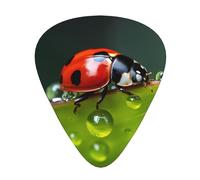 12-Piece seven-starred ladybird print Guitar Pick Set - Available in 3 Thicknesses, Suitable for Acoustic and Electric Guitars