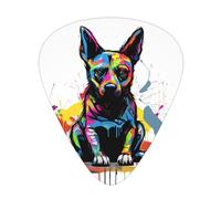 12-Piece Sitting Doodle Dog Patterned Guitar Pick Set - Available in 3 Thicknesses, Suitable for Acoustic and Electric Guitars
