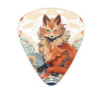 12-Piece Sitting Fox print Guitar Pick Set - Available in 3 Thicknesses, Suitable for Acoustic and Electric Guitars