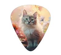 12-Piece Sitting kitty print Guitar Pick Set - Available in 3 Thicknesses, Suitable for Acoustic and Electric Guitars