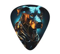 12-Piece Sitting Metal Dog Patterned Guitar Pick Set - Available in 3 Thicknesses, Suitable for Acoustic and Electric Guitars