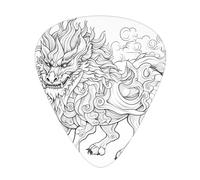 12-Piece Sketch of monster Patterned Guitar Pick Set - Available in 3 Thicknesses, Suitable for Acoustic and Electric Guitars