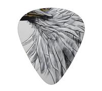 12-Piece Sketching an eagle Patterned Guitar Pick Set - Available in 3 Thicknesses, Suitable for Acoustic and Electric Guitars