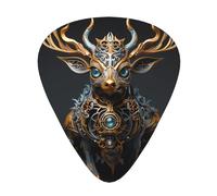 12-Piece Small mechanical deer print Guitar Pick Set - Available in 3 Thicknesses, Suitable for Acoustic and Electric Guitars