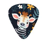 12-Piece Smiling Zebra print Guitar Pick Set - Available in 3 Thicknesses, Suitable for Acoustic and Electric Guitars