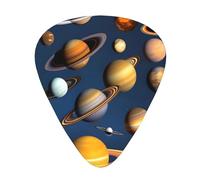12-Piece Solar System Planets Patterned Guitar Pick Set - Available in 3 Thicknesses, Suitable for Acoustic and Electric Guitars
