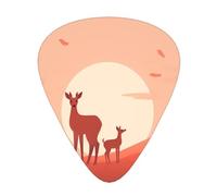 12-Piece solid-colored deer Patterned Guitar Pick Set - Available in 3 Thicknesses, Suitable for Acoustic and Electric Guitars