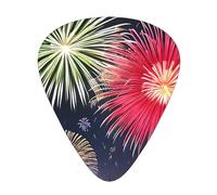 12-Piece Splendid fireworks Patterned Guitar Pick Set - Available in 3 Thicknesses, Suitable for Acoustic and Electric Guitars