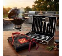12 Piece Stainless Steel Bbq Tool Set With Carry Bag Bbq Apron & 6 Skewers Complete Barbecue Grilling Accessories Kit With Spatula