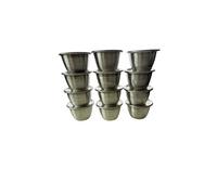 12-Piece Stainless Steel Moi Moi Plates with Lids, 16 cm Traditional Nigerian Food Containers, Reusable Serving Cups