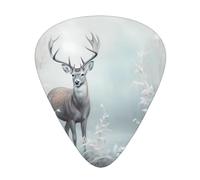 12-Piece Standing deer Patterned Guitar Pick Set - Available in 3 Thicknesses, Suitable for Acoustic and Electric Guitars