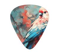 12-Piece Standing Parrot print Guitar Pick Set - Available in 3 Thicknesses, Suitable for Acoustic and Electric Guitars