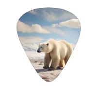 12-Piece Standing polar bear. Patterned Guitar Pick Set - Available in 3 Thicknesses, Suitable for Acoustic and Electric Guitars