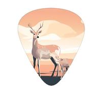 12-Piece Standing Sika deer print Guitar Pick Set - Available in 3 Thicknesses, Suitable for Acoustic and Electric Guitars