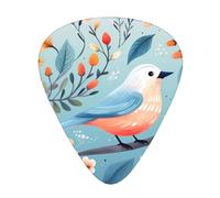 12-Piece stationary bird Patterned Guitar Pick Set - Available in 3 Thicknesses, Suitable for Acoustic and Electric Guitars