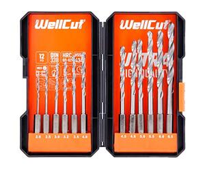 12 Piece Steel Drill Bit Set, hex Shank high Speed Steel Drill bits, 2-6.5mm High Speed Steel, Quick Change Drill bits, 1/4" Hex Shank