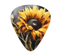 12-Piece Sunflower Illustration Patterned Guitar Pick Set - Available in 3 Thicknesses, Suitable for Acoustic and Electric Guitars