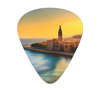 12-Piece Sunset in Barcelona print Guitar Pick Set - Available in 3 Thicknesses, Suitable for Acoustic and Electric Guitars