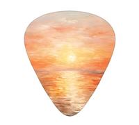 12-Piece Sunset in Oil Patterned Guitar Pick Set - Available in 3 Thicknesses, Suitable for Acoustic and Electric Guitars