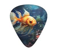 12-Piece Swimming goldfish print Guitar Pick Set - Available in 3 Thicknesses, Suitable for Acoustic and Electric Guitars