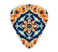 12-Piece Symmetrical flowers print Guitar Pick Set - Available in 3 Thicknesses, Suitable for Acoustic and Electric Guitars