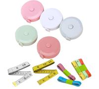 12-Piece Tape Measure Body Set for Sewing and Fabric Tape Measurements, 5 Retractable Tape Measures with 7 Fabric Measuring Tapes, Dual-Scale Tailors Tape Measure for Fitness and Dressmaking