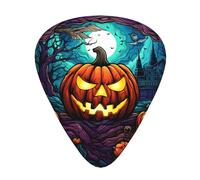 12-Piece Terror Pumpkin print Guitar Pick Set - Available in 3 Thicknesses, Suitable for Acoustic and Electric Guitars