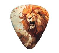 12-Piece The angry lion. Patterned Guitar Pick Set - Available in 3 Thicknesses, Suitable for Acoustic and Electric Guitars