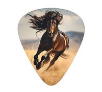 12-Piece The black horse. Patterned Guitar Pick Set - Available in 3 Thicknesses, Suitable for Acoustic and Electric Guitars