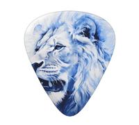 12-Piece The Fierce Lion Patterned Guitar Pick Set - Available in 3 Thicknesses, Suitable for Acoustic and Electric Guitars