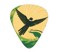 12-Piece The Flying Bird print Guitar Pick Set - Available in 3 Thicknesses, Suitable for Acoustic and Electric Guitars