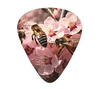 12-Piece The hard-working bee. print Guitar Pick Set - Available in 3 Thicknesses, Suitable for Acoustic and Electric Guitars