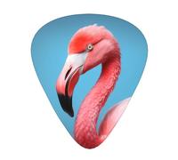 12-Piece The Mighty Flamingo Patterned Guitar Pick Set - Available in 3 Thicknesses, Suitable for Acoustic and Electric Guitars