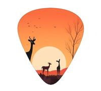 12-Piece Three deer at sunset print Guitar Pick Set - Available in 3 Thicknesses, Suitable for Acoustic and Electric Guitars