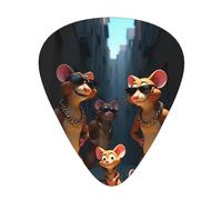 12-Piece three muscular street rats print Guitar Pick Set - Available in 3 Thicknesses, Suitable for Acoustic and Electric Guitars